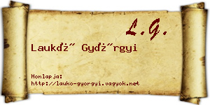 Laukó Györgyi névjegykártya